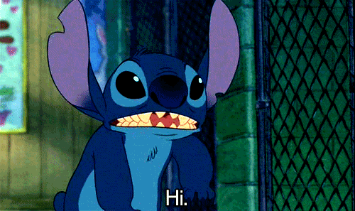 Cartoon Stitch saying hi