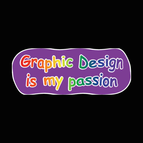 colourful, poorly made logo saying 'graphic design is my passion'