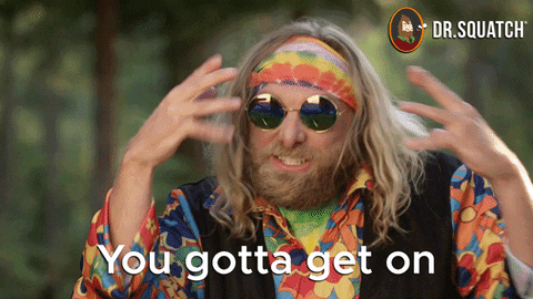 man dressed as a hippie saying 'you gotta get on the internet man'